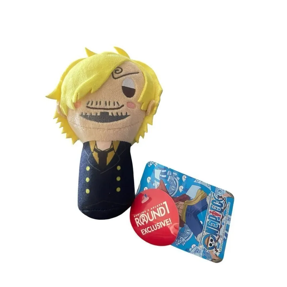 New One Piece Blue Yellow Round 1 Exclusive Kokeshi Plush Doll Luffy Zoro 6